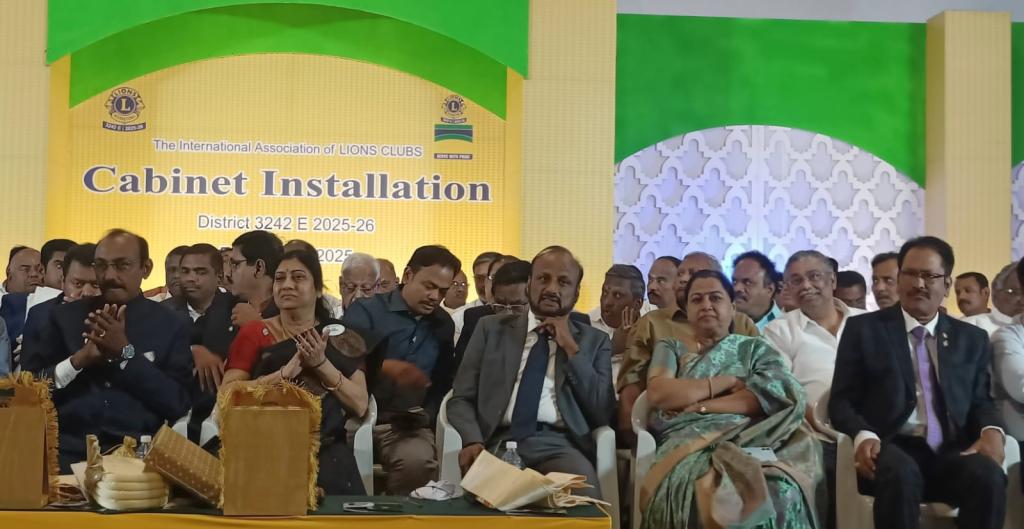 Lions District 324E Cabinet Installation at Erode Platinum Mahal 17-08-2025